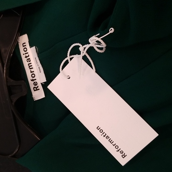 💕REFORMATION💕 Winslow Dress ~ Emerald Green XS NWT - Picture 15 of 16